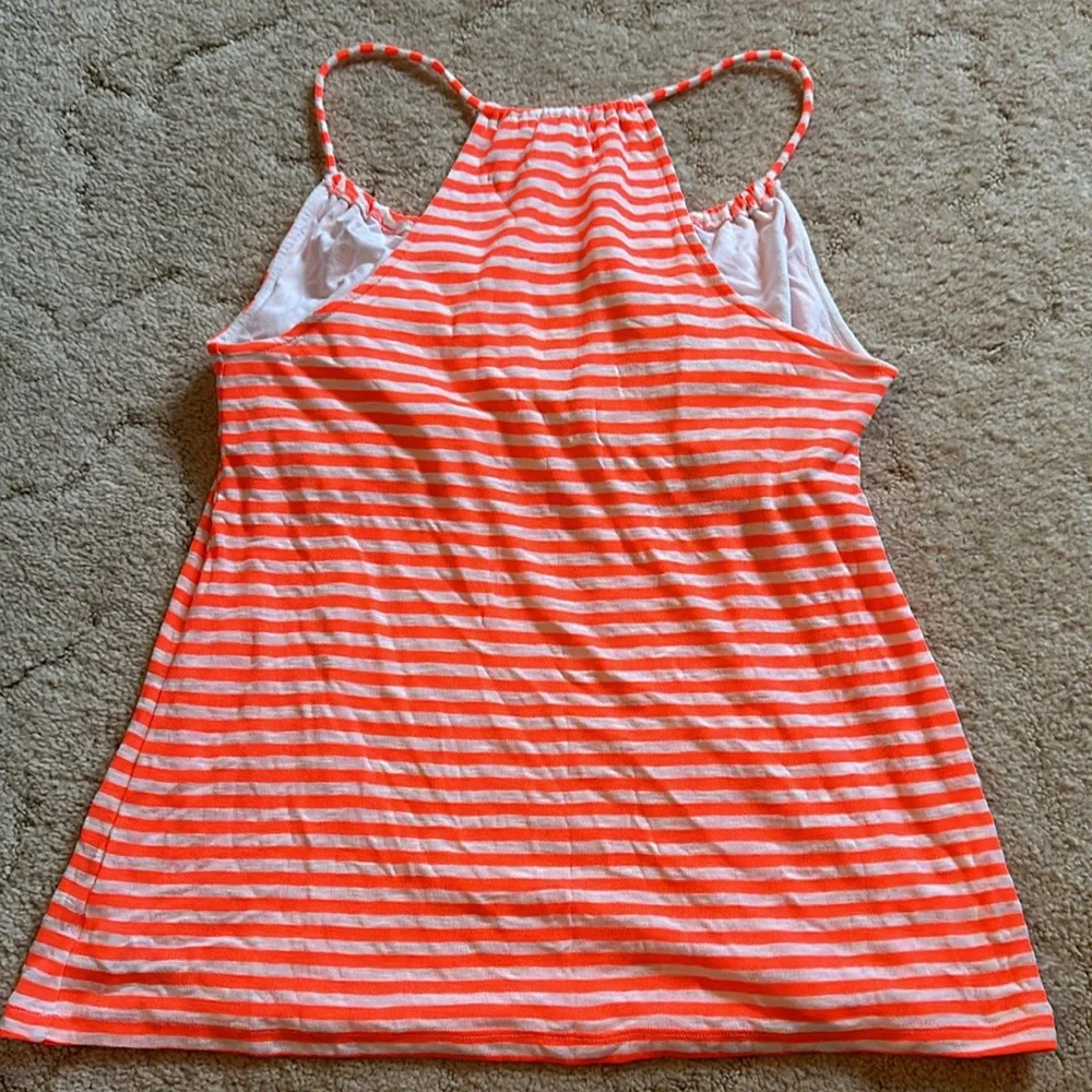 Old Navy Size Medium Orange and White Stripped Tank Top - Picture 4 of 5